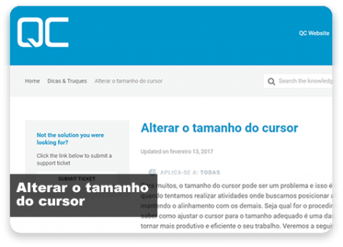 Como alterar o tamanho do cursor Como alterar o tamanho do cursor