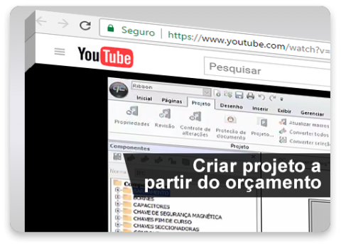 Criar projeto a partir do orçamento Criar projeto a partir do orçamento