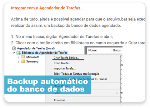Backup automático do banco de dados Backup automático do banco de dados